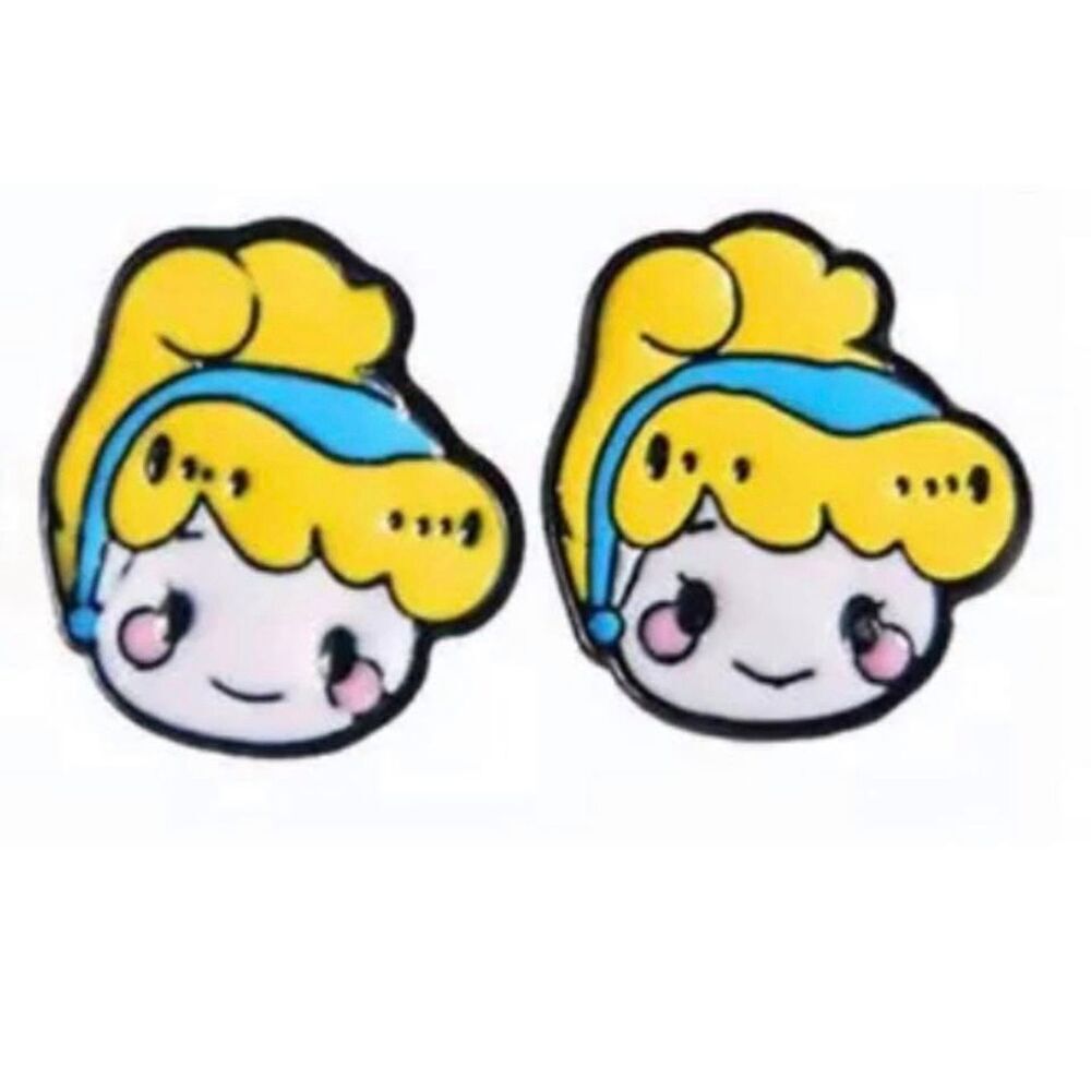 Brand New Womens Boutique Girls Cinderella Princess Enamel Stud Earrings